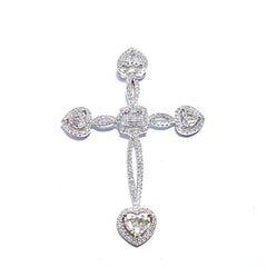 #LVNA2024 | Heart Religious Cross Pendant Diamond Necklace 14kt