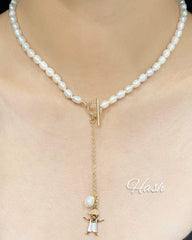 HOPE “Hash” LVNA Signatures Eternity Pearl & Gold Drop Necklace
