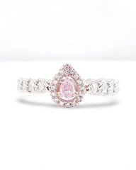 0.42cts 핑크 다이아몬드 헤일로 포장 약혼 반지 18kt