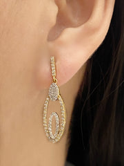 #LVNA2024 Multi-Tone Oval Dangling Diamond Earrings 18kt