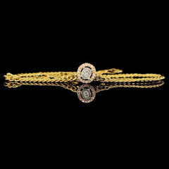#LVNA2024 | Golden Unisex Chain Rose Oval Halo Diamond Bracelet 18kt