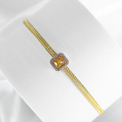 LVNA Signatures™️ Golden 1.00ct Face Rare Brown Chain Bracelet 18kt