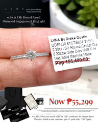 CLR | 0.61cts I SI1 Round Paved Diamond Engagement Ring 14kt