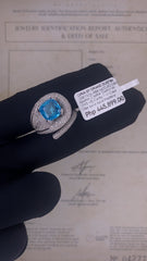 #LVNA2024 |  Unisex Blue Topaz Gemstones Statement Diamong Ring 18kt