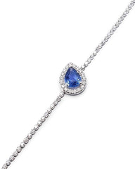 #TheSALE | Blue Sapphire Pear Shape Gemstones Diamond Bracelet 14kt