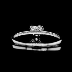 0.51ct D SI1 Heart Cut Paved Diamond Engagement Ring 14kt GIA Certified