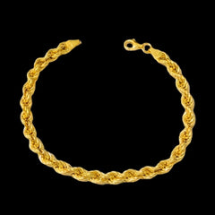 GLD|金色中性绳索手链 7.5” 18kt