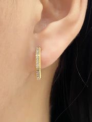 #LVNA2024 | Golden Round Paved Diamond Earrings 18kt