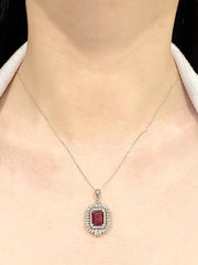 #LVNA2024 | Ruby Gemstones Statement Pendant Diamond Necklace 14kt
