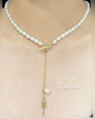 HOPE “Dustin” LVNA Signatures Eternity Pearl & Gold Drop Necklace