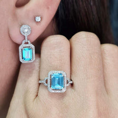 #TheSALE | Emerald Topaz Gemstone Diamond Jewelry Set 14kt