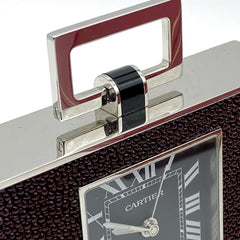 Cartier Shagreen & Steel Art Deco Style Pendulette Desk Clock