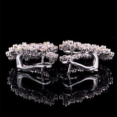 CLEARANCE BEST | Rare Colored Diamonds Cluster Overlap Diamond Earrings 14kt