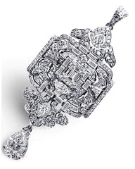 LVNA Signatures Bespoke Art Deco Diamond Pendant Brooch especially made for Bryanboy