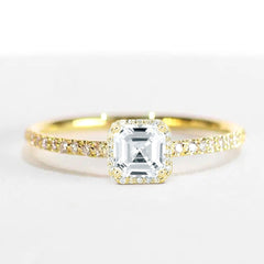 ANDREA | Halo Paved Diamond Engagement Ring