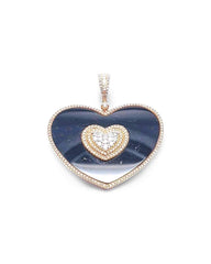 #TheSALE | Golden Large Heart Diamond Necklace 14kt