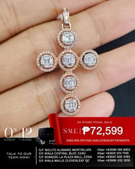#LVNA2024 | Round Religious Cross Pendant Diamond Necklace 14kt