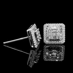 CLEARANCE BEST | Classic Square Diamond Earrings 14kt