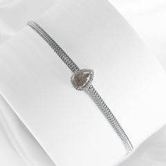 LVNA Signatures™️ 1.50ct Face Pear Rare Gray Unisex Diamond Bracelet 18kt