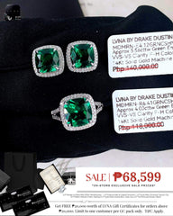 #LVNA2024 |  Classic Green Emerald Cushion Gemstones Diamond Jewelry Set 14kt
