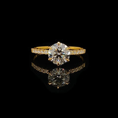 1.15ct G VS1 Round Brilliant Diamond Engagement Ring 14kt IGI Certified