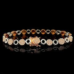 #LVNA2024 | Rosegold Round Paved Halo Eternity Diamond Bracelet 18kt