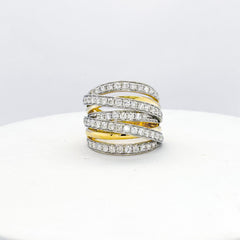 Golden Swirl Deco Diamond Ring 14kt