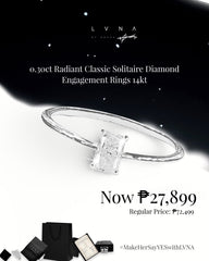 KATRINA | Radiant Classic Solitaire Diamond Engagement Ring 14kt