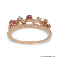 #TheSALE | Rose Half Eternity Crown Diamond Nano Gemstones Ring 14kt