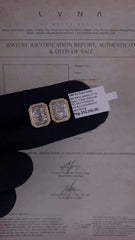 CLEARANCE BEST | Golden Emerald Baguette Statement Diamond Earrings 14kt