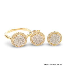#TheSALE | Golden Round Halo Diamonds Jewelry Set 14kt