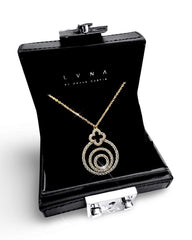 #LVNA2024 | Golden Round Halo Paved Diamond Necklace 18kt