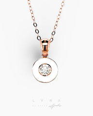 #LVNA2024 |  0.30ct Rose Classic Round White Enamel Diamond Necklace 18kt