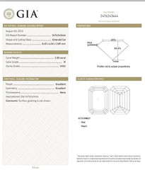 2.00ct M VVS2 Emerald Cut Diamond Engagement Ring 18kt GIA Certified