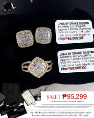 #LVNA2024 |  Golden Cushion Baguette Diamond Jewelry Set 14kt