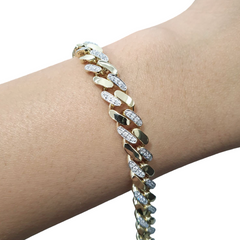 #TheSALE | Golden Unisex Cuban Chain Diamond Bracelet 14kt