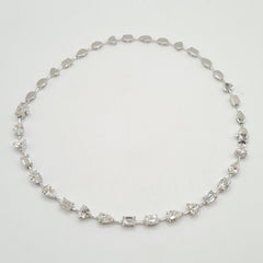 GIA Solitaire Half Eternity Diamond Necklace 18kt