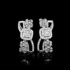 Crossover Cushion Creolle Diamond Earrings 14kt