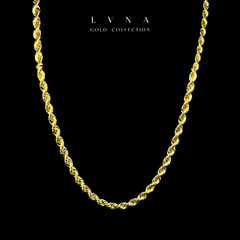 GLD | 18K Golden Unisex Chain Rope Necklace 17.5”