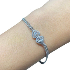 #LVNA2024 | Twin Hearts Lock Unisex Solid Gold Diamond Bracelet 18kt