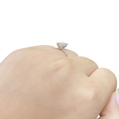 1.81cts H VS2 Emerald Cut Paved Diamond Engagement Ring 14kt IGI Certified