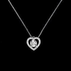 #LVNA2024 |  Classic Heart Halo Diamond Necklace in 18” 18kt White Gold Chain