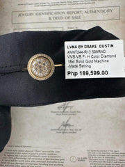 Golden Round Floral Baguette Paved Diamond Ring 18kt
