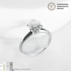 ARRIVING | 1.24ct G VS2 Round Center Diamond Engagement Ring 14kt IGI Certified