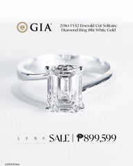 2.01ct I VS2 Emerald Cut Solitaire Diamond Engagement Ring 18kt GIA Certified