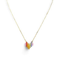 #TheSALE | Heart Gemstones Statement Diamond Necklace 14kt
