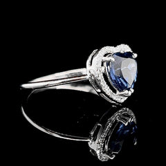 Classic Heart Sapphire Gemstone Diamond Ring 14kt | #BuyNow