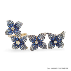#TheSALE | Floral Blue Sapphire Diamond Jewelry Set 14kt
