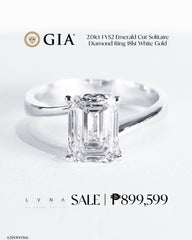 2.01ct I VS2 Emerald Cut Solitaire Diamond Engagement Ring 18kt GIA Certified
