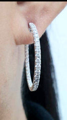 #LoveIVANA | #BuyNow | Large In & Out Paved Hoop Diamond Earrings 14kt